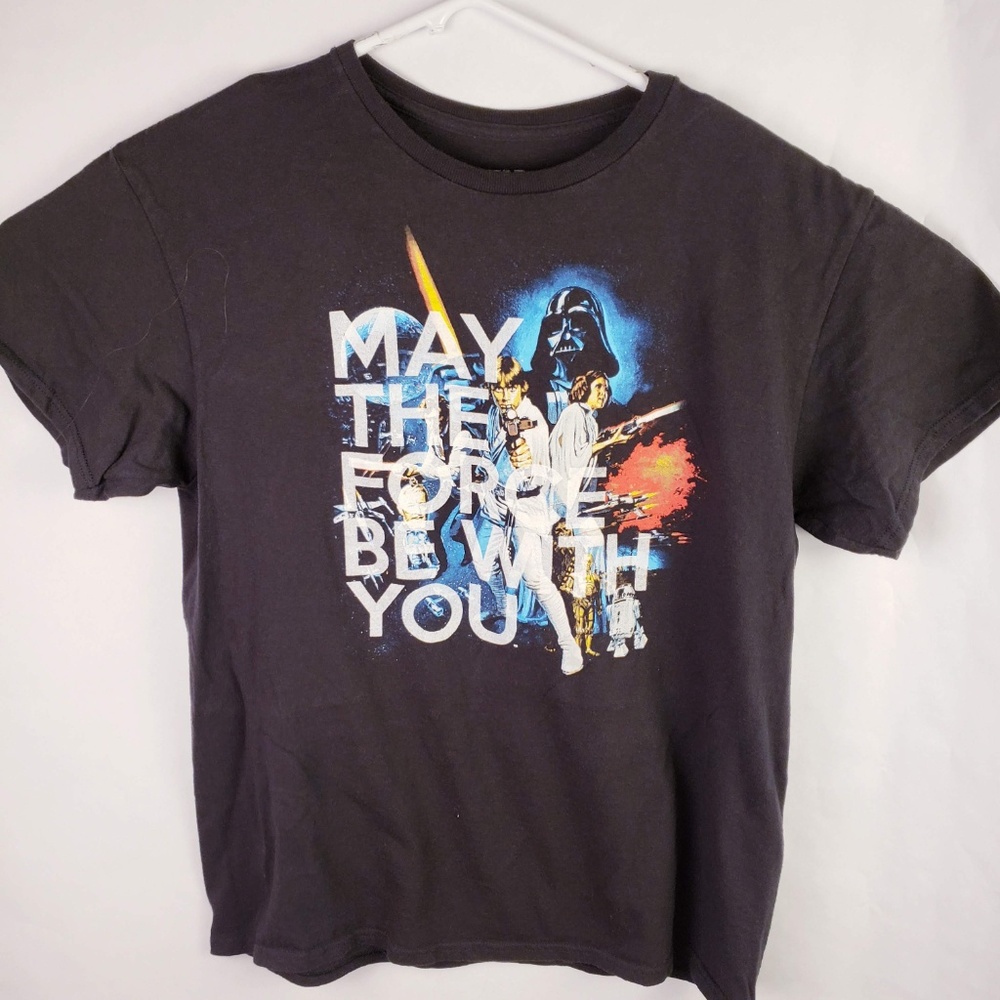 Star Wars May The Force Be With You T-Shirt Black Classic Poster Art - Picture 2 of 5